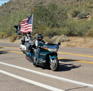 Carrying American Flag